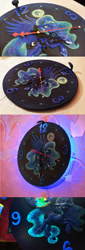 Size: 1347x3965 | Tagged: safe, artist:dragonataxia, princess luna, clock, craft, glow, irl, moon, photo