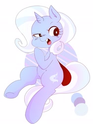 Size: 1536x2048 | Tagged: safe, artist:koto, derpibooru import, trixie, pony, unicorn, cute, diatrixes, female, looking at you, mare, simple background, solo, white background