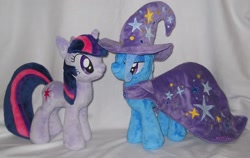 Size: 1494x944 | Tagged: safe, artist:mlpt-fan, derpibooru import, trixie, twilight sparkle, irl, photo, plushie