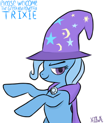 Size: 6000x7000 | Tagged: safe, artist:xowevrn, derpibooru import, trixie, pony, unicorn, absurd resolution, blue coat, female, horn, mare, solo, two toned mane