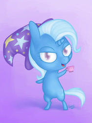 Size: 960x1280 | Tagged: safe, artist:gracewolf, derpibooru import, trixie, pony, all bottled up, bipedal, chibi, cup, solo, teacup, that pony sure does love teacups