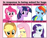 Size: 716x552 | Tagged: safe, derpibooru import, applejack, fluttershy, pinkie pie, rainbow dash, rarity, twilight sparkle, earth pony, pegasus, pony, unicorn, 6 pony meme, bend over, hug, mane six, meme, parody, tsundere