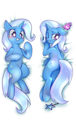 Size: 1300x2112 | Tagged: safe, artist:renokim, derpibooru import, trixie, pony, blushing, body pillow, body pillow design, cup, one eye closed, plot, simple background, solo, teacup, wand, white background