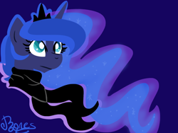 Size: 800x600 | Tagged: safe, artist:nothin-but-my-bones, princess luna, alicorn, pony, clothes, lunadoodle, scarf, solo