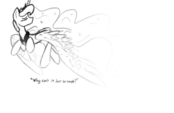 Size: 1280x831 | Tagged: safe, artist:darkflame75, princess luna, alicorn, pony, lunadoodle, monochrome, solo