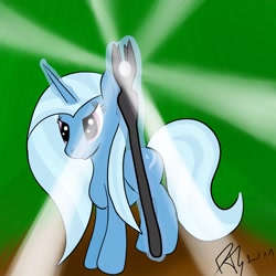 Size: 2800x2800 | Tagged: safe, artist:piotrb5e3, derpibooru import, trixie, crossover, lord of the rings, saruman, staff