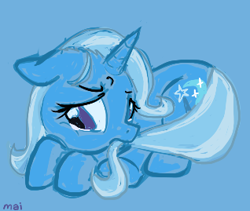 Size: 318x269 | Tagged: safe, artist:icesprinkles, derpibooru import, trixie, pony, unicorn, solo, tail bite