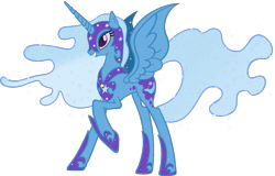 Size: 1600x1024 | Tagged: dead source, safe, artist:doctorxfizzle, derpibooru import, nightmare moon, trixie, alicorn, pony, fusion, trixiecorn