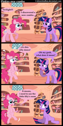 Size: 768x1536 | Tagged: safe, artist:coltsteelstallion, derpibooru import, pinkie pie, twilight sparkle, earth pony, pony, blushing, comic, desperation, need to pee, omorashi, potty time