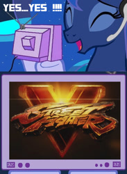 Size: 563x769 | Tagged: safe, princess luna, alicorn, pony, capcom, exploitable meme, gamer luna, meme, obligatory pony, street fighter, street fighter v, tv meme