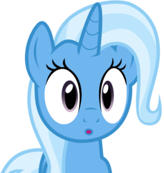 Size: 237x250 | Tagged: safe, derpibooru import, trixie, pony, unicorn, blue coat, female, horn, mare, reaction image, solo, two toned mane