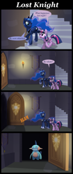 Size: 1450x3460 | Tagged: safe, artist:evil-dec0y, princess luna, twilight sparkle, twilight sparkle (alicorn), alicorn, pony, 4koma, comic, female, mare, marshtomp, pokémon