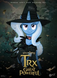 Size: 1262x1720 | Tagged: safe, artist:wolfjedisamuel, derpibooru import, trixie, pegasus, pony, unicorn, alicorn amulet, female, oz the great and powerful, parody, poster