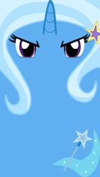 Size: 670x1192 | Tagged: safe, artist:sunset523, derpibooru import, trixie, pony, unicorn, cutie mark, female, looking at you, mare, minimalist, modern art, phone wallpaper, wallpaper