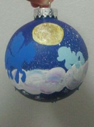 Size: 320x429 | Tagged: safe, artist:genesisamora, princess luna, oc, oc:snowdrop, alicorn, pony, christmas ornament, craft