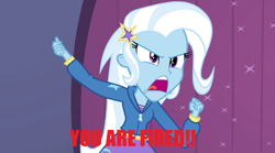 Size: 1280x714 | Tagged: safe, derpibooru import, edit, edited screencap, screencap, trixie, equestria girls, rainbow rocks, female, image macro, meme, reference, solo, trixie yells at everything, tv show