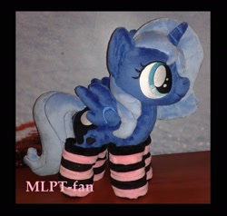 Size: 2080x1984 | Tagged: safe, artist:mlpt-fan, princess luna, clothes, filly, irl, photo, plushie, socks, solo, woona