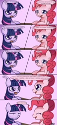 Size: 700x1525 | Tagged: safe, artist:solar-slash, derpibooru import, pinkie pie, twilight sparkle, earth pony, pony, unicorn, comic, duo, female, mare