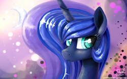 Size: 1680x1050 | Tagged: safe, artist:andyfirelife, princess luna, alicorn, pony, female, horn, mare, simple background, solo