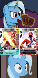 Size: 597x1200 | Tagged: safe, derpibooru import, trixie, broken cards, go red, kyūkyū sentai gogo v, power rangers, power rangers lightspeed rescue, red ranger, super sentai, yu-gi-oh!