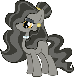 Size: 2785x2914 | Tagged: safe, artist:duskthebatpack, derpibooru import, oc, oc:beauty mark, earth pony, pony, blank flank, ear piercing, earring, female, jewelry, long hair, mare, milf, necklace, pearl necklace, piercing, simple background, solo, transparent background, vector