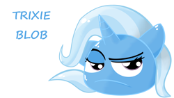 Size: 4552x2561 | Tagged: safe, artist:lkweb, derpibooru import, trixie, pony, unicorn, absurd resolution, blob, female, mare, simple background, slime, solo, white background