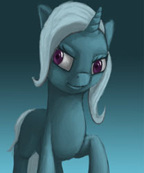 Size: 500x600 | Tagged: safe, artist:hagirok, derpibooru import, trixie, pony, unicorn, blue coat, female, horn, mare, solo, two toned mane