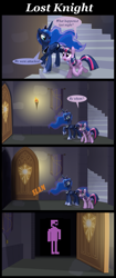 Size: 429x1024 | Tagged: safe, artist:evil-dec0y, princess luna, twilight sparkle, twilight sparkle (alicorn), alicorn, pony, female, five nights at freddy's, five nights at freddy's 2, mare, not sure if edited, purple man (fnaf)