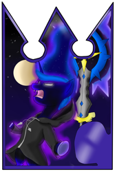 Size: 2000x3000 | Tagged: safe, artist:shadowtsuki12, nightmare moon, princess luna, alicorn, pony, kingdom hearts, saïx, solo