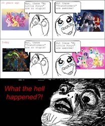 Size: 640x770 | Tagged: safe, derpibooru import, applejack, fluttershy, pinkie pie, rainbow dash, rarity, twilight sparkle, earth pony, pegasus, pony, unicorn, amen comic, comic, mane six, rage comic, rage face, rage guy, transformers