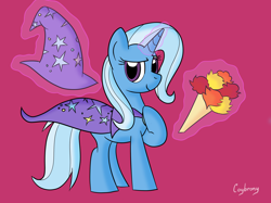 Size: 2592x1936 | Tagged: safe, artist:thebrokencog, derpibooru import, trixie, flower, smiling