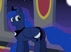 Size: 2200x1600 | Tagged: safe, artist:twalot, princess luna, alicorn, pony, female, horn, mare, simple background, solo