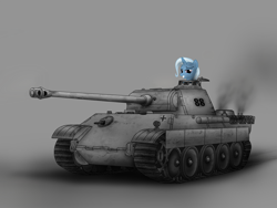 Size: 2688x2016 | Tagged: safe, artist:filincool, derpibooru import, trixie, grin, panther (tank), tank (vehicle)