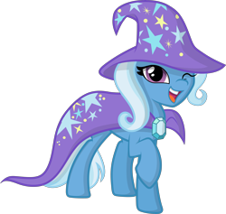 Size: 6323x6000 | Tagged: safe, artist:fehlung, artist:kp-shadowsquirrel, derpibooru import, trixie, pony, unicorn, absurd resolution, female, mare, simple background, smiling, solo, transparent background, vector, wink