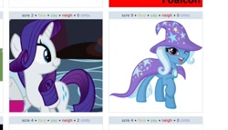 Size: 956x547 | Tagged: safe, derpibooru import, rarity, trixie, pony, unicorn, derpibooru, exploitable meme, juxtaposition, juxtaposition win, scrunchy face, wink