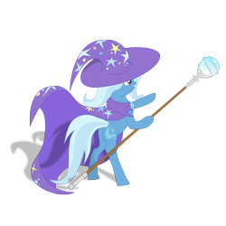 Size: 3156x3156 | Tagged: safe, artist:cromerlock, derpibooru import, trixie, pony, unicorn, female, mare, pointing, simple background, solo, staff, transparent background