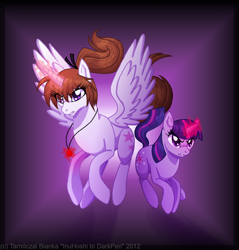 Size: 1024x1073 | Tagged: safe, artist:inuhoshi-to-darkpen, derpibooru import, twilight sparkle, alicorn, pony, crossover, magical girl lyrical nanoha, ponified, takamachi nanoha, this will end in befriending