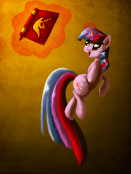 Size: 1519x2025 | Tagged: safe, artist:bigponymac, derpibooru import, twilight sparkle, pony, unicorn, book, female, magic, mare, solo