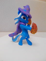 Size: 2448x3264 | Tagged: safe, artist:glazkom, derpibooru import, trixie, pony, unicorn, bipedal, craft, female, mare, pinecone, sculpture, solo, traditional art