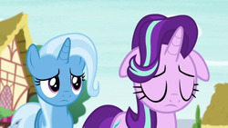 Size: 1280x720 | Tagged: safe, derpibooru import, screencap, starlight glimmer, trixie, pony, to where and back again