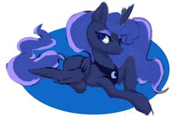 Size: 1500x1040 | Tagged: safe, artist:verrmont, princess luna, alicorn, pony, lunadoodle, solo