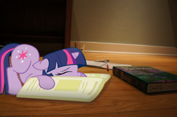 Size: 900x599 | Tagged: safe, artist:biodegradablebox, artist:bri-sta, artist:somepony, derpibooru import, twilight sparkle, biology, book, cute, daaaaaaaaaaaw, irl, pen, photo, ponies in real life, sleeping, vector