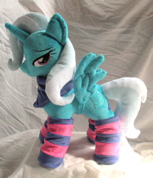 Size: 1024x1188 | Tagged: safe, artist:lavim, derpibooru import, trixie, alicorn, pony, clothes, irl, photo, plushie, socks, striped socks, trixiecorn