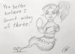 Size: 1190x857 | Tagged: safe, artist:bitgamer, derpibooru import, trixie, pony, unicorn, 30 minute art challenge, genie, solo, traditional art