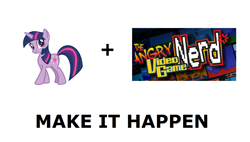 Size: 1338x760 | Tagged: safe, derpibooru import, twilight sparkle, angry video game nerd, exploitable meme, make it happen, meta