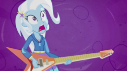 Size: 1280x720 | Tagged: safe, derpibooru import, edit, edited screencap, screencap, trixie, equestria girls, guitar centered, rainbow rocks, mirrored, solo