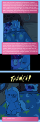 Size: 640x1920 | Tagged: safe, artist:crystal-secret, derpibooru import, trixie, twilight sparkle, ask, bed, comic, cyoa, female, kissing, lesbian, shipping, shipping denied, sleeping, sparklestrixesandmagic, tumblr, twixie