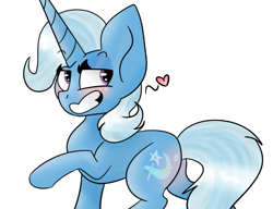 Size: 693x533 | Tagged: safe, artist:vixeyistrash, derpibooru import, trixie, pony, unicorn, blushing, female, grin, heart, heart eyes, lidded eyes, mare, raised hoof, simple background, smiling, solo, white background, wingding eyes