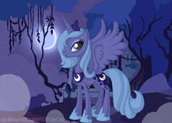 Size: 735x526 | Tagged: safe, artist:rainbowjuice, princess luna, alicorn, pony, female, horn, mare, s1 luna, solo