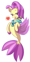 Size: 1304x2620 | Tagged: safe, artist:moonseeker, derpibooru import, ocean flow, seapony (g4), female, heart, jewelry, milf, necklace, simple background, solo, transparent background